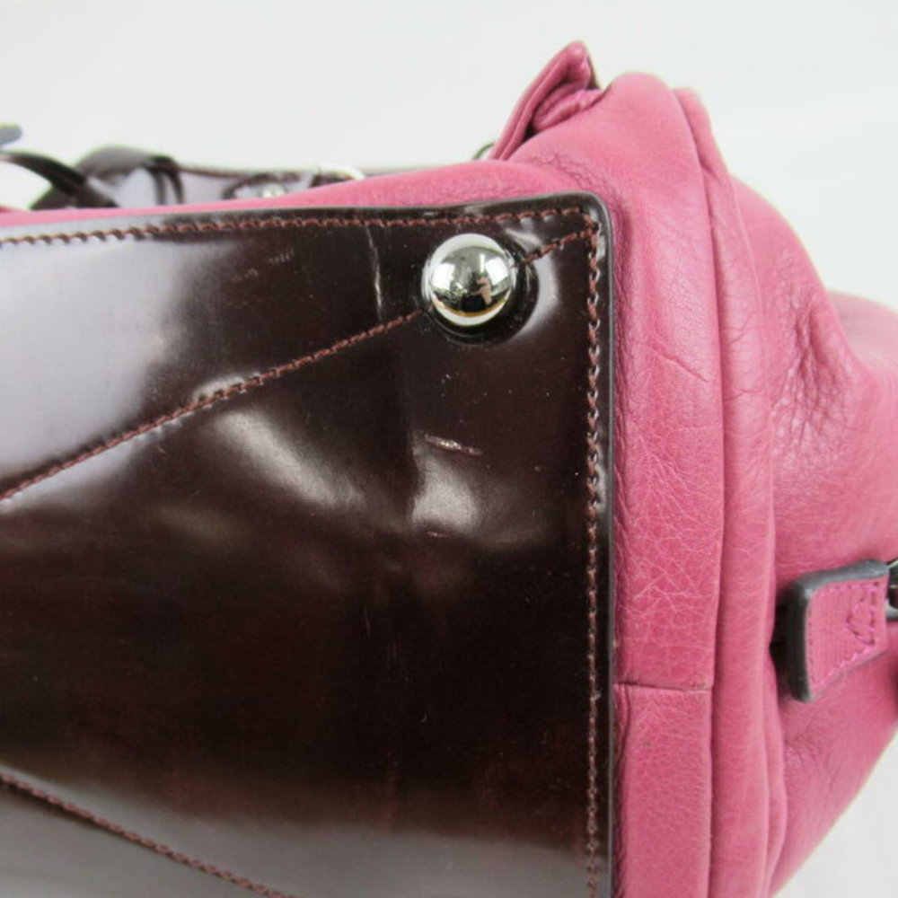 Loewe Boston Bag Leather Pink Handbag - Picture 7 of 10